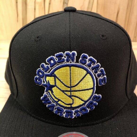 Mitchell & Ness Golden State Warriors Old School Logo Snapback Hat Cap - Picture 2 of 10